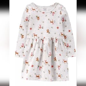 Carters Long Sleeve Woodland Critters Dress